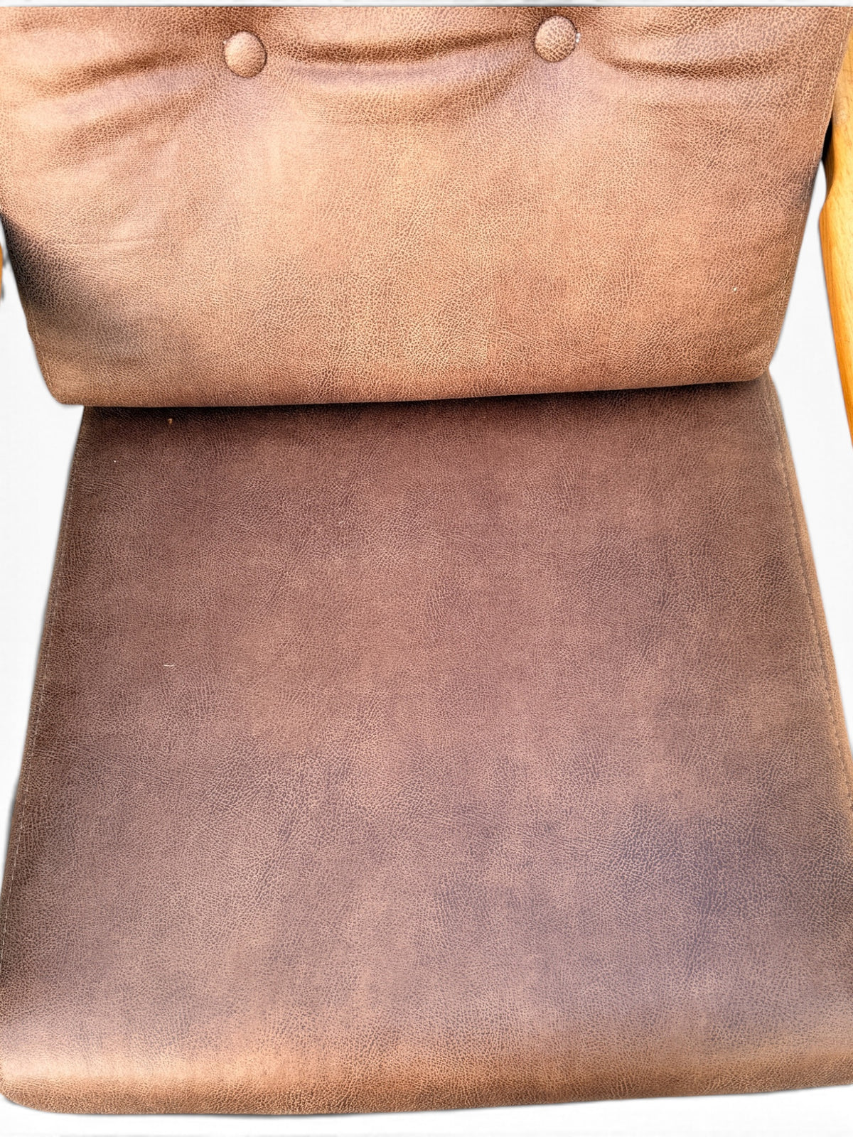Detail of leather cushions showing patina