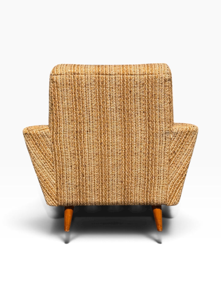 Single Danish modern lounge chair, back view