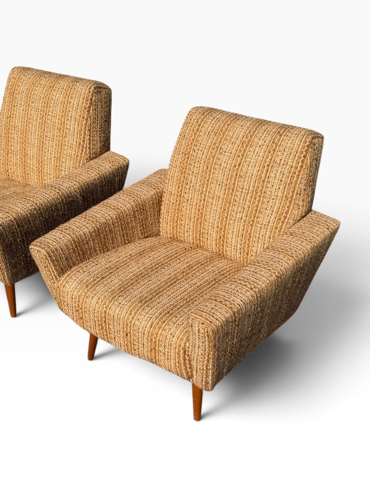 Elevated detail of lounge chair seat and arms