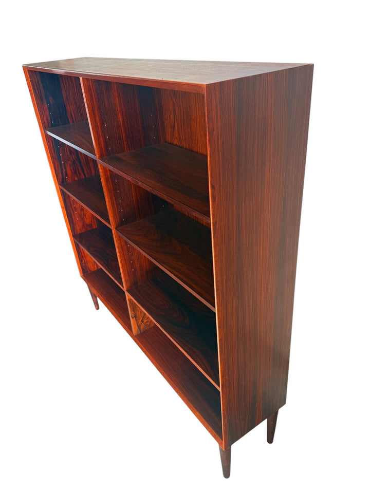 Mid-Century Danish Modern Rosewood Bookcase - Three Quarter View