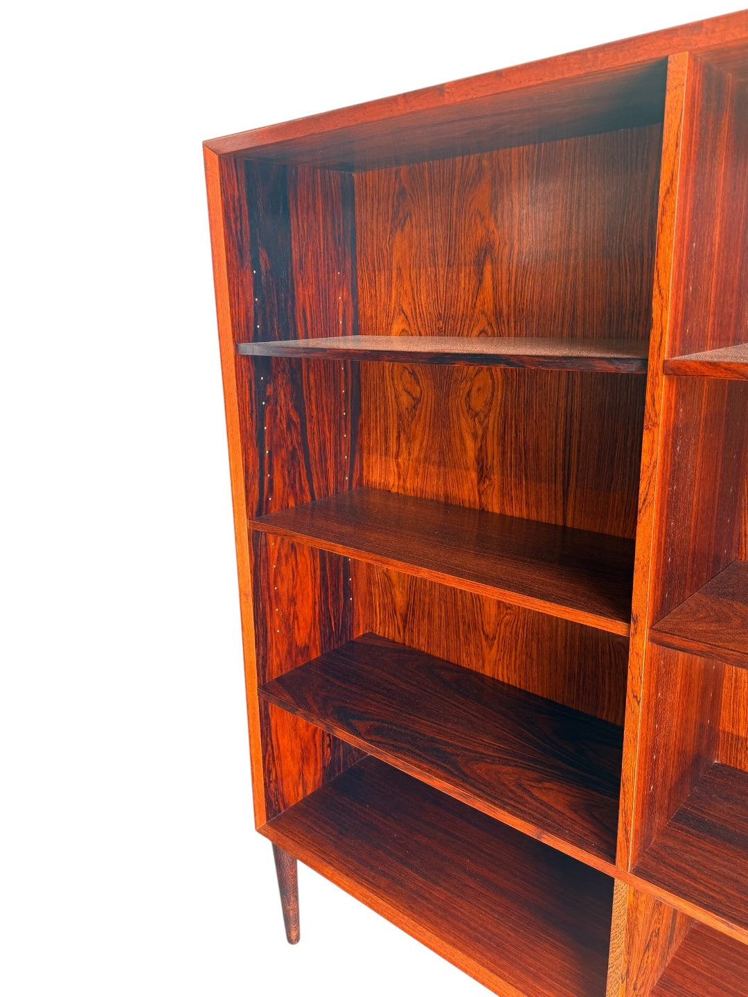 Mid-Century Danish Modern Rosewood Bookcase - Left Bay Detail