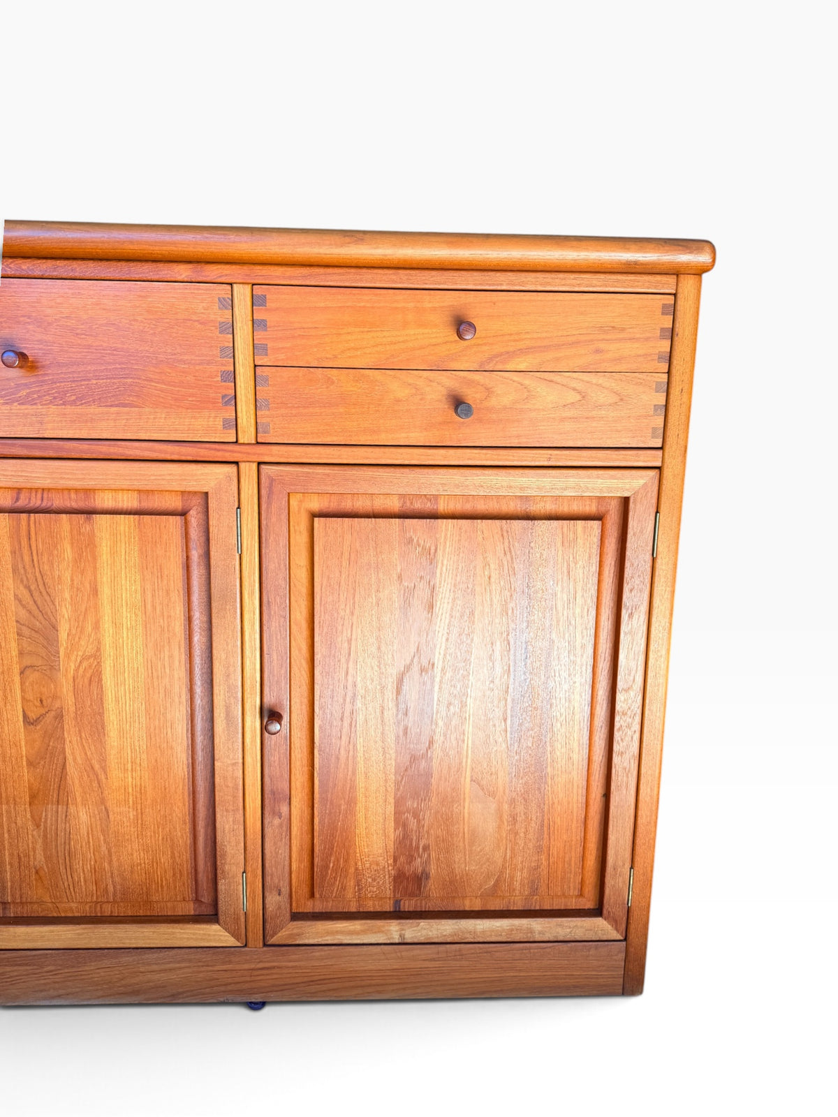 Teak sideboard drawers and doors, right detail