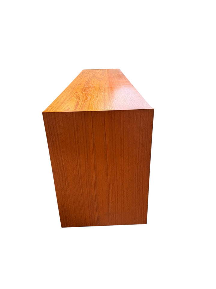 Danish Teak Credenza, side end panel view