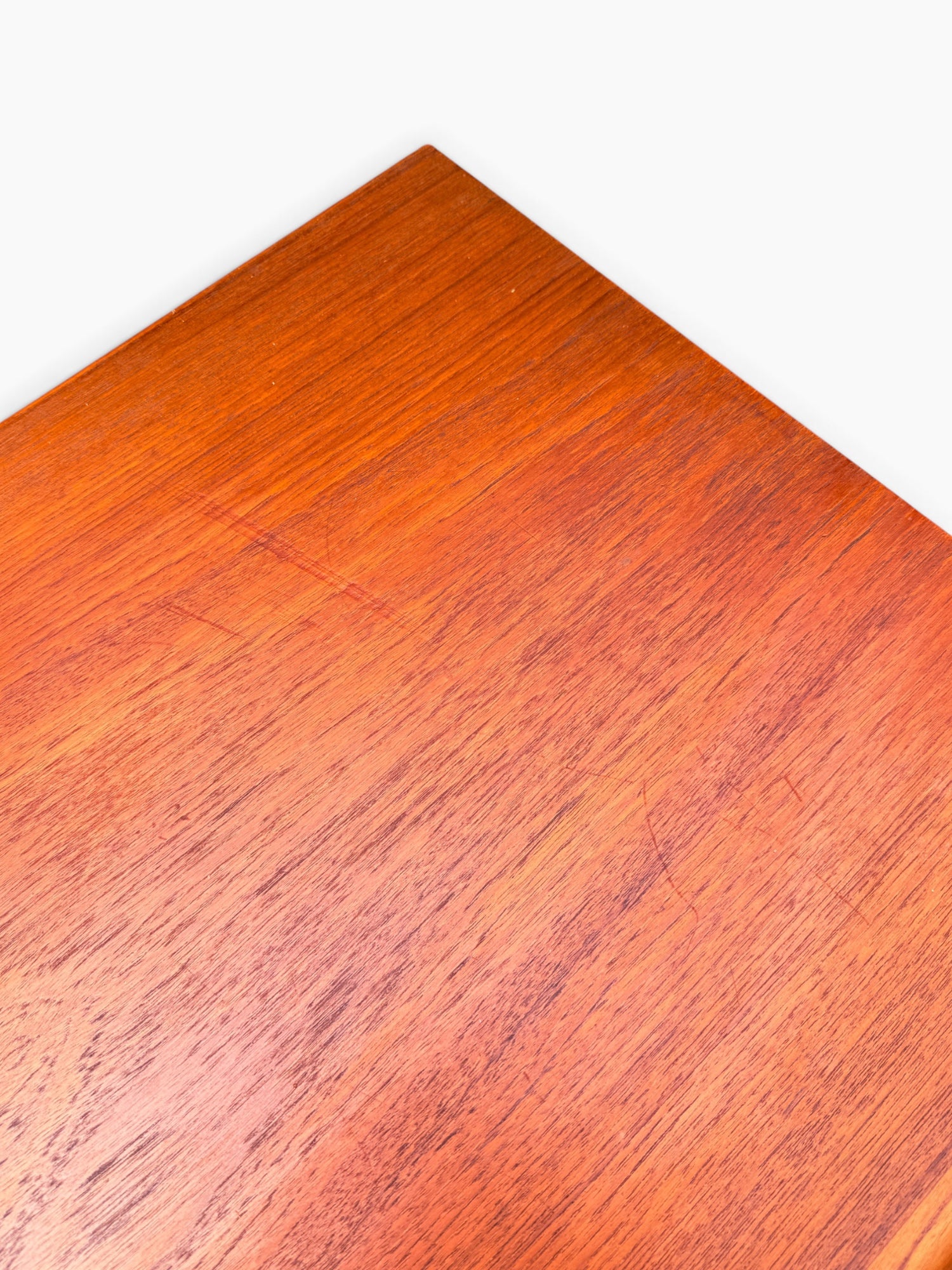 Detail of light surface scratches on the teak top