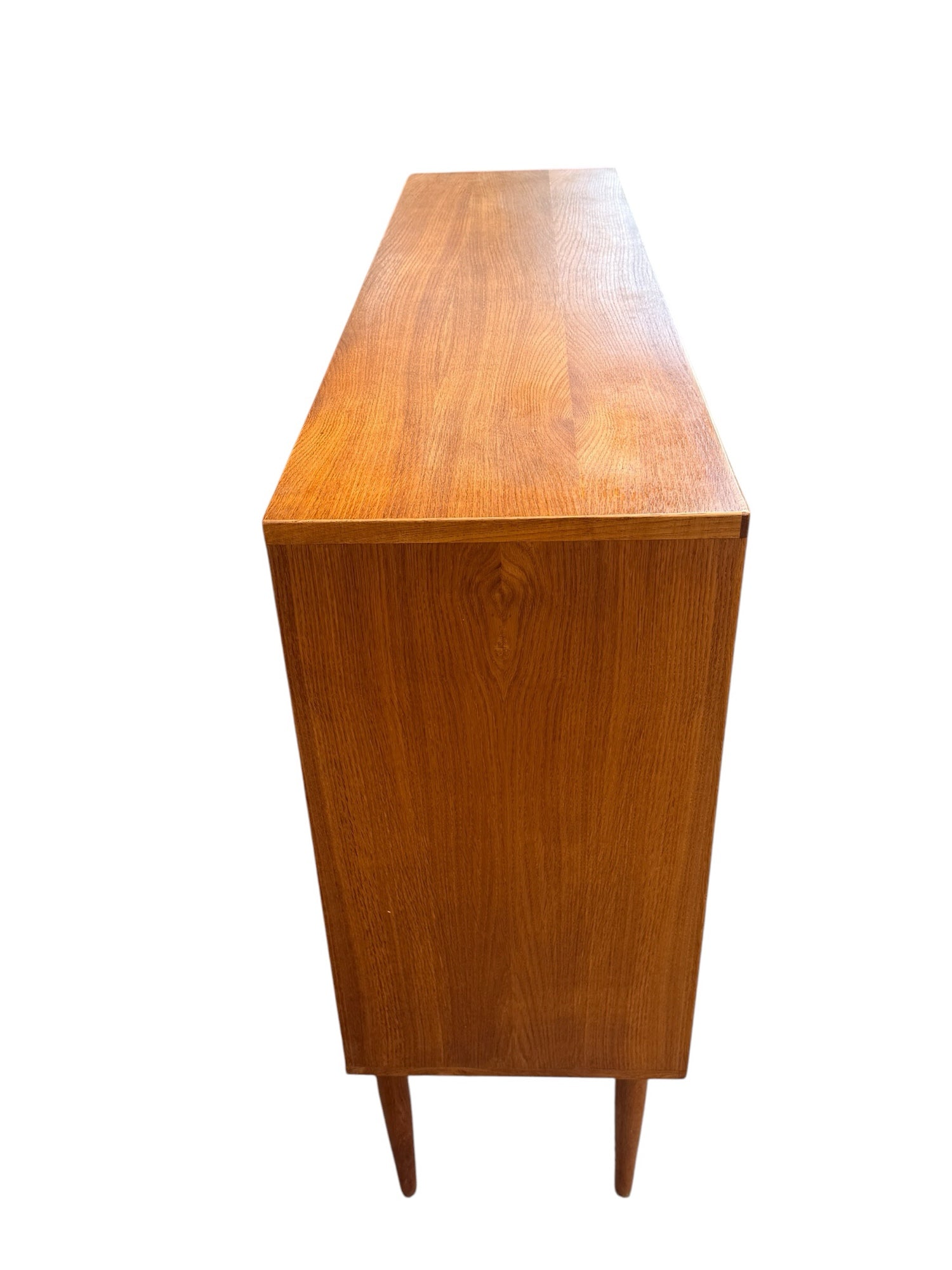 Danish Teak and White Oak Highboard, top surface and left side panel