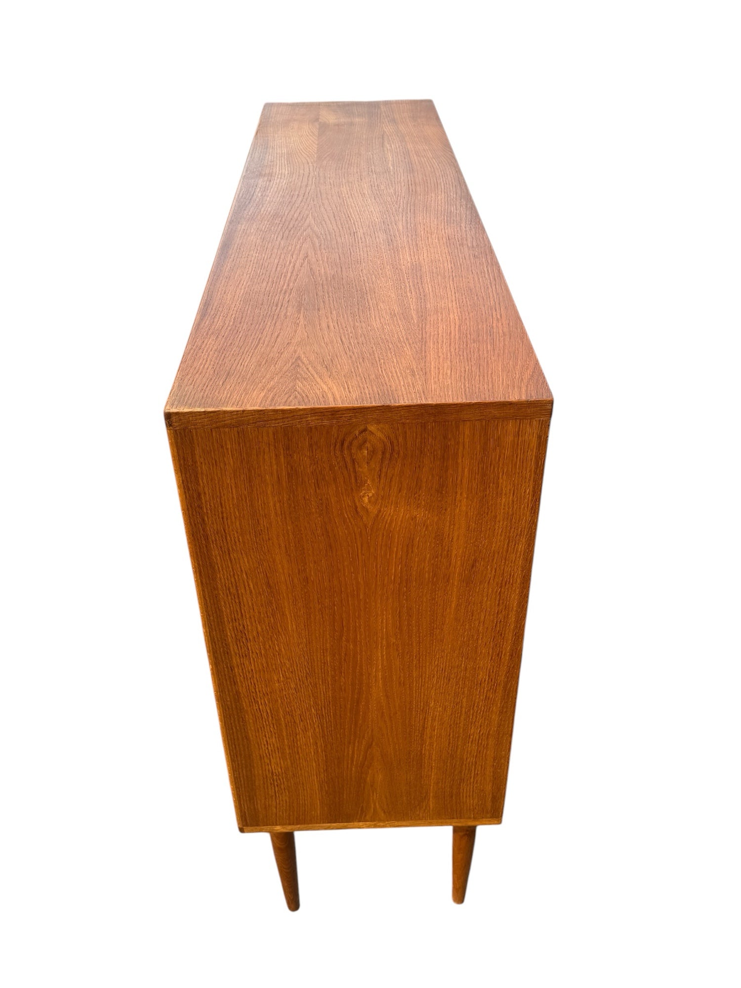 Danish Teak and White Oak Highboard, top surface and right side panel