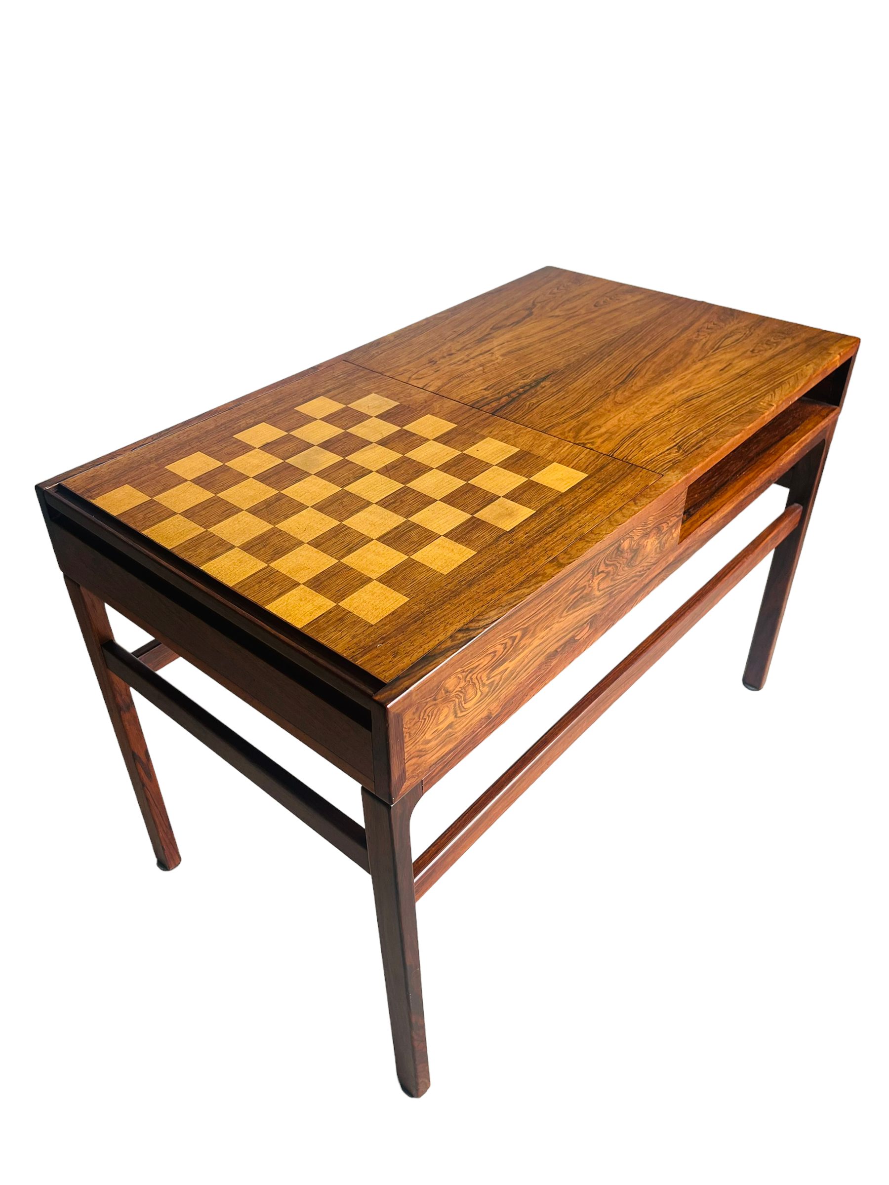 Danish Modern Rosewood Chess/Game Table by Illum Wikkelsø image 1
