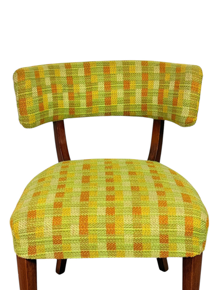 Set of Four Mid-Century Modern Walnut Dining Chairs with Curved Backrests image 7