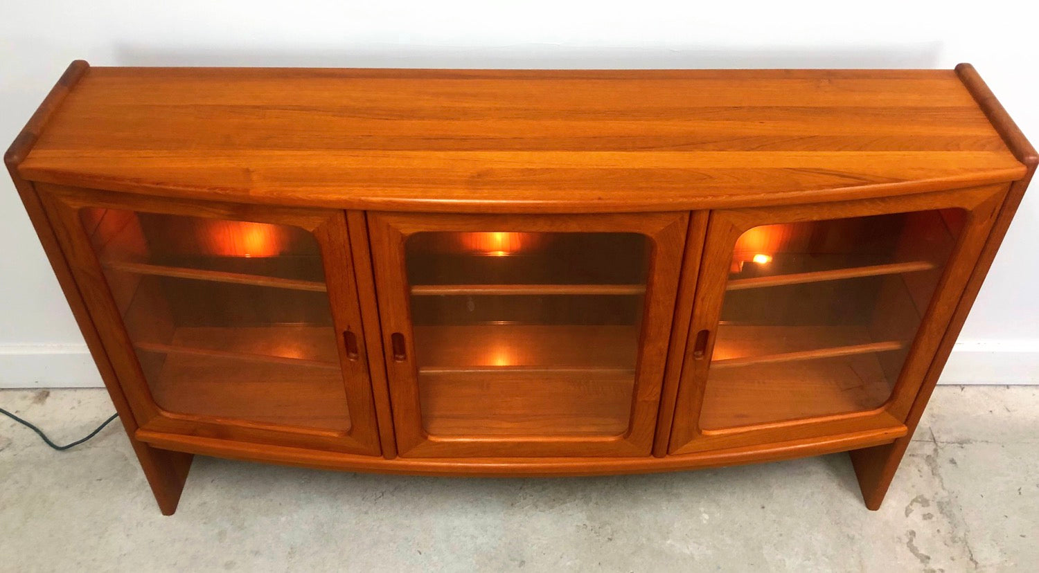 Mid-Century Modern Teak Bookcase with Glass Doors In Style of J.L. Moller image 1