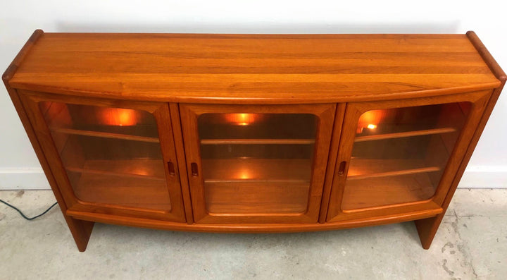 Mid-Century Modern Teak Bookcase with Glass Doors In Style of J.L. Moller image 1
