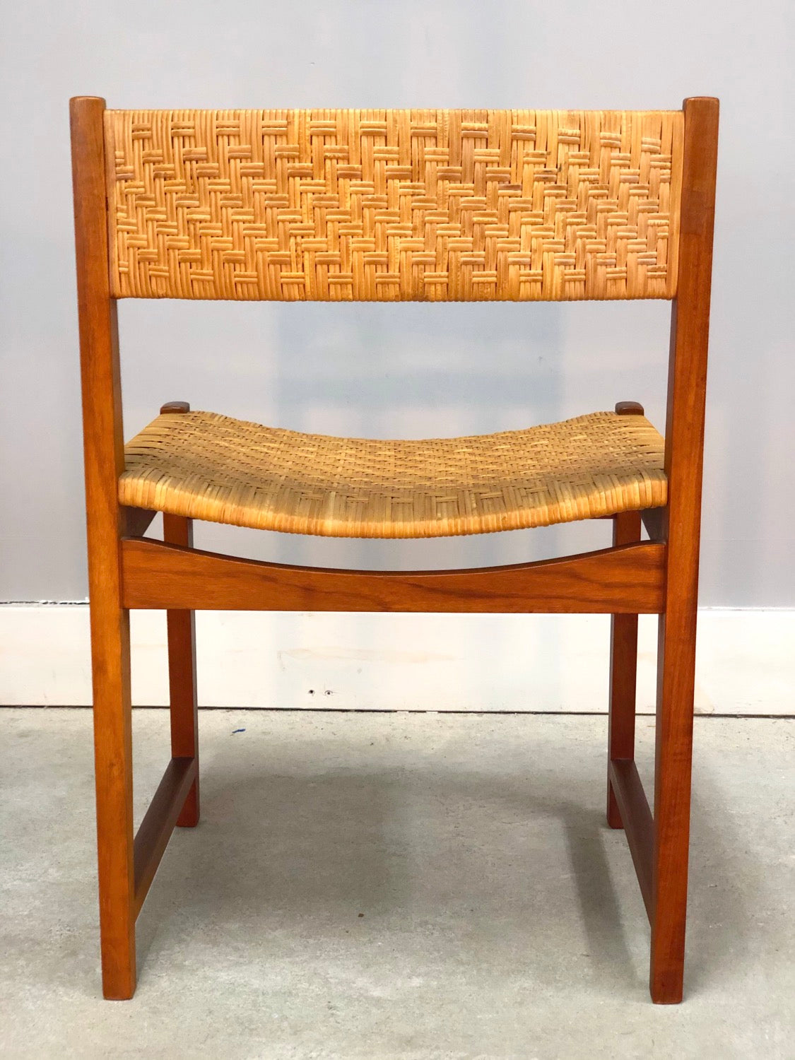 Danish Modern Teak & Wicker Side Chair by Peter Hvidt image 3