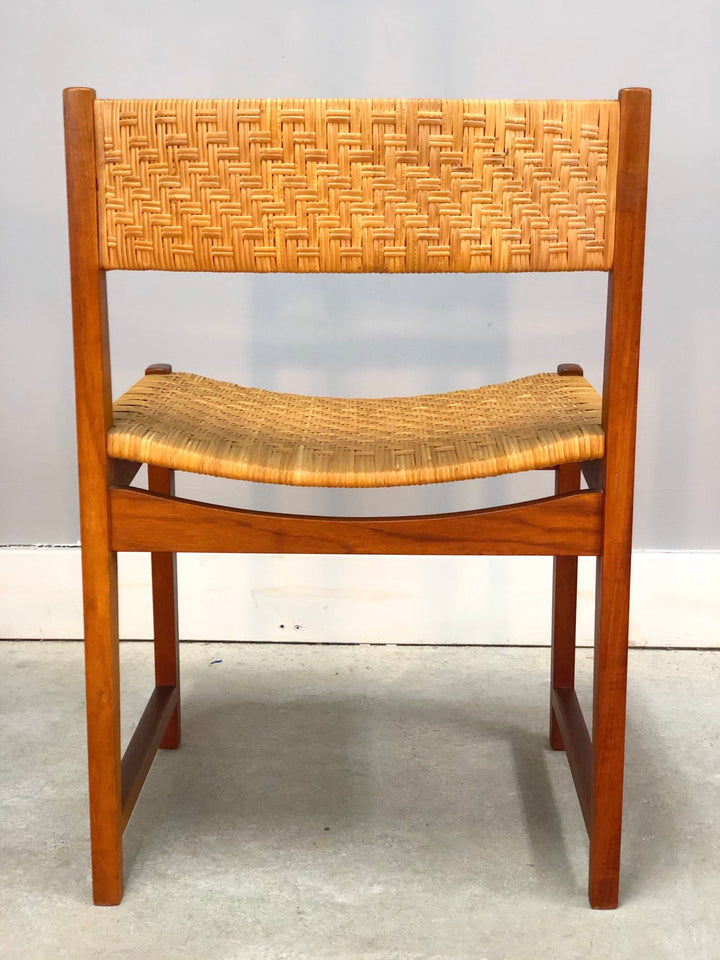 Danish Modern Teak & Wicker Side Chair by Peter Hvidt image 3