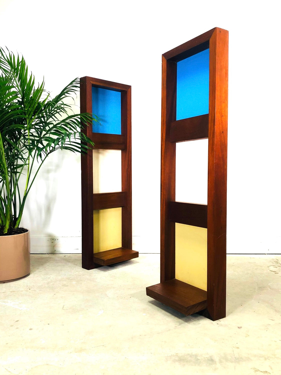 Pair of MCM Floating Shelf Teak Wall-unit / Wall-art image 0