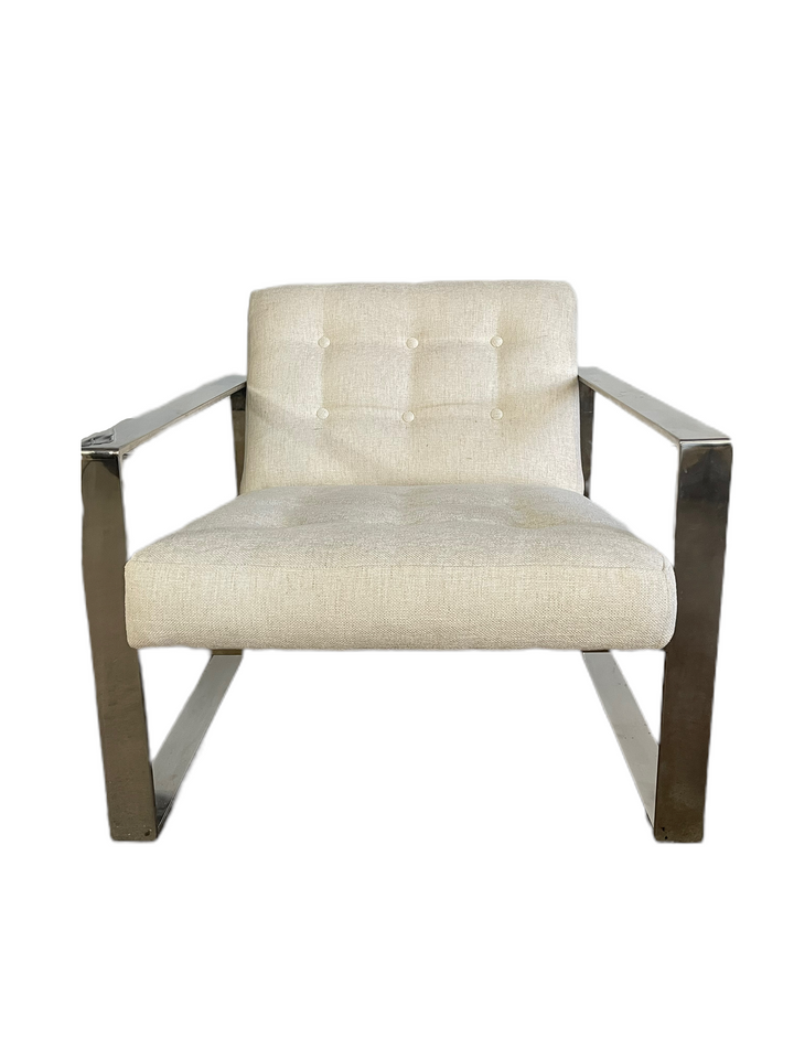 Mid-Century Modern Chrome Lounge Chair & Ottoman  image 10
