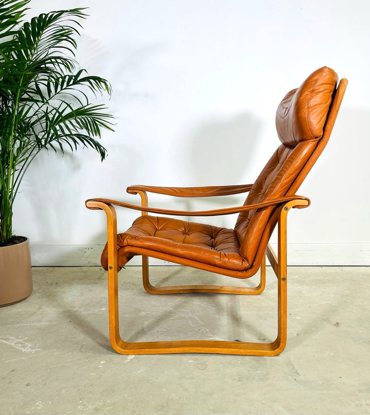 Mid-Century Danish Modern Leather Armchair by OY BJ Dahlqvist image 5