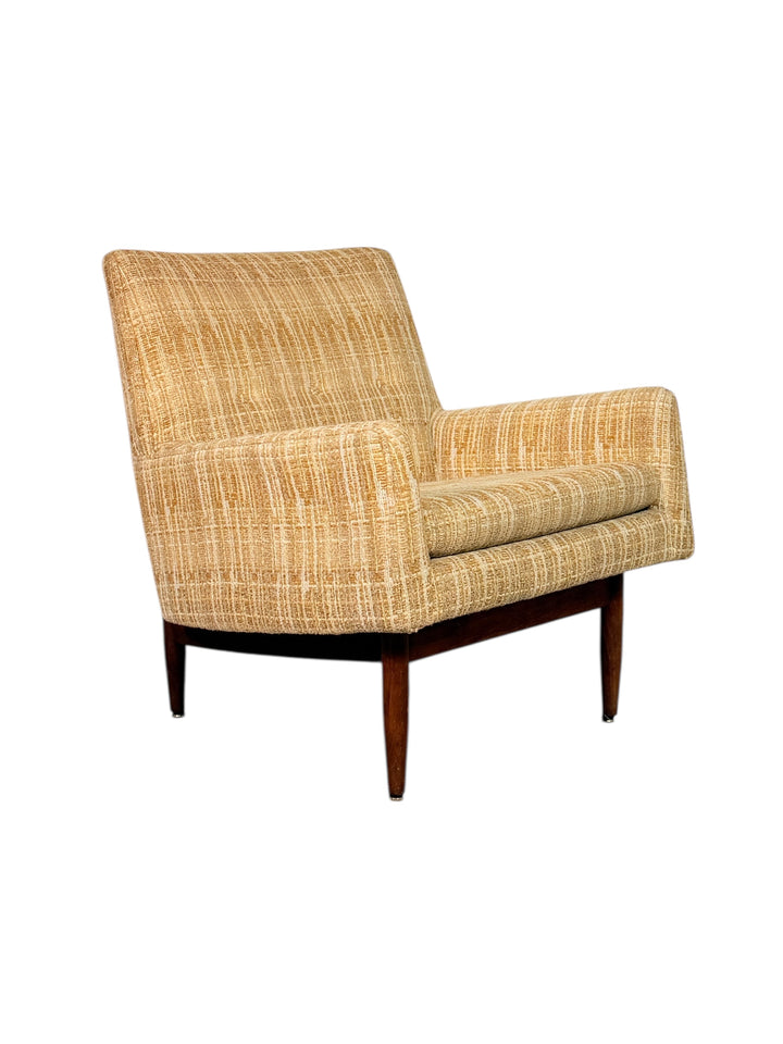 1950s Jens Risom Club Lounge Chair with Walnut Frame image 2