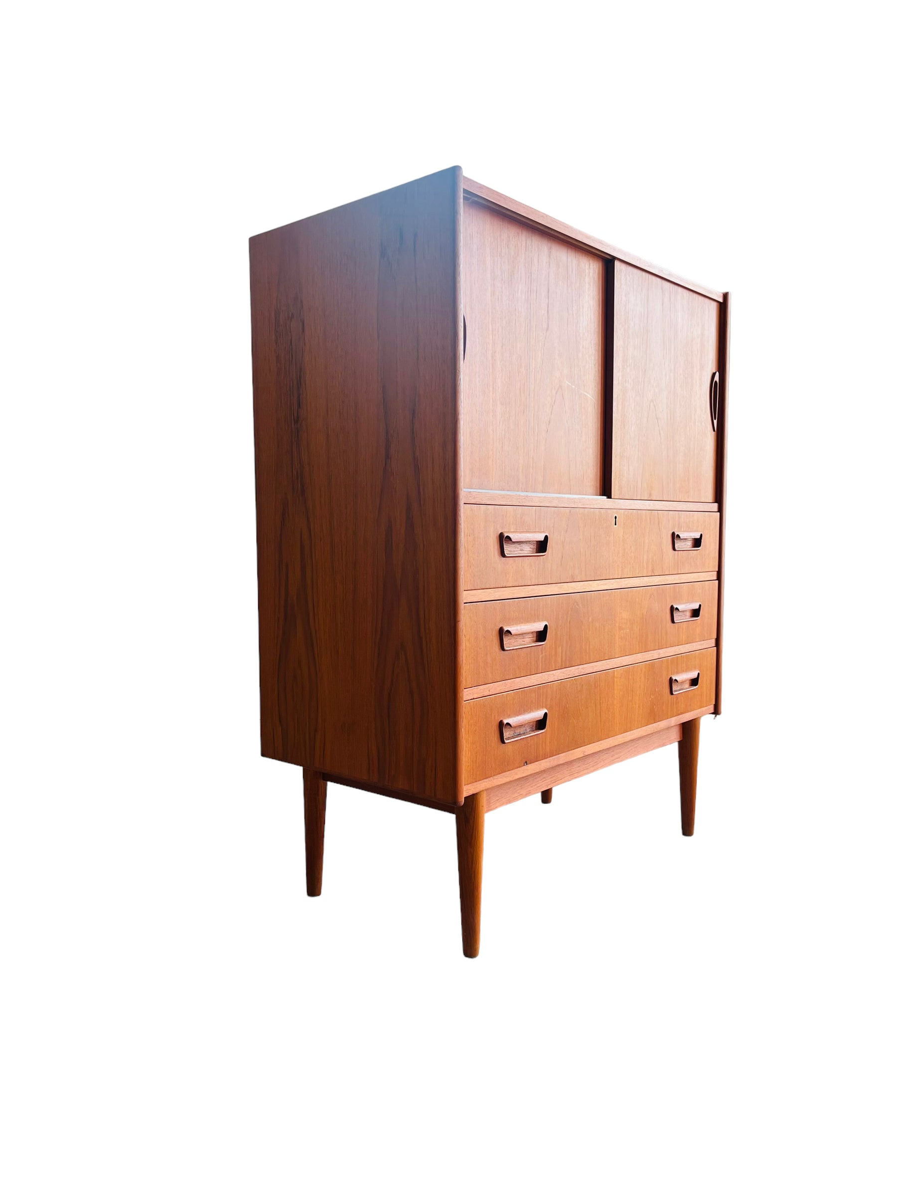 Danish Modern Teak Chest with Sliding Doors image 5