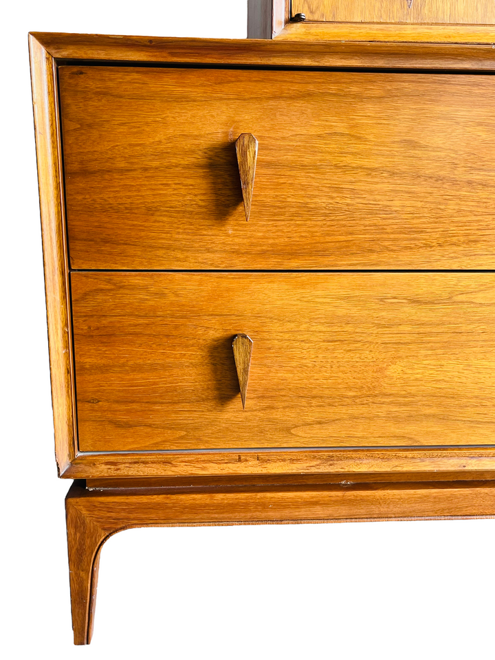 Rare Albert Parvin Sculpted Walnut Chest on Chest image 2