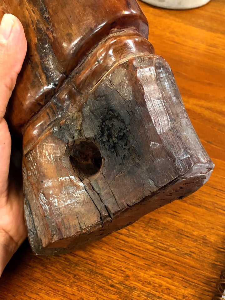 Mid-Century Modern Hand-Carved Wood One Eye Sculpture image 5