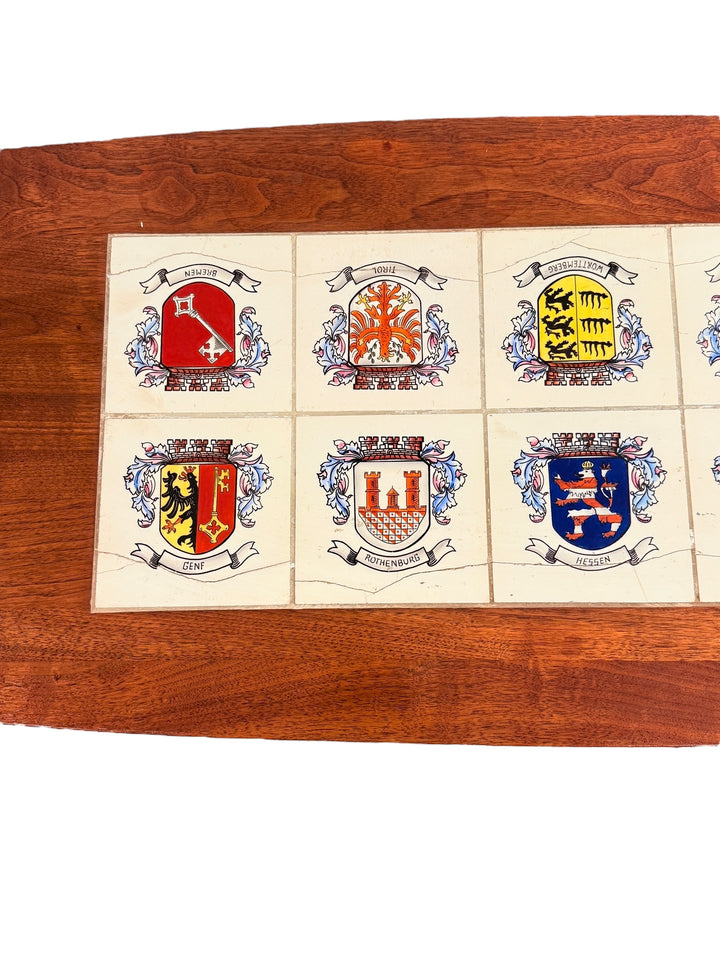 Mid Century Modern Walnut Coffee Table With Tile Inlay image 4