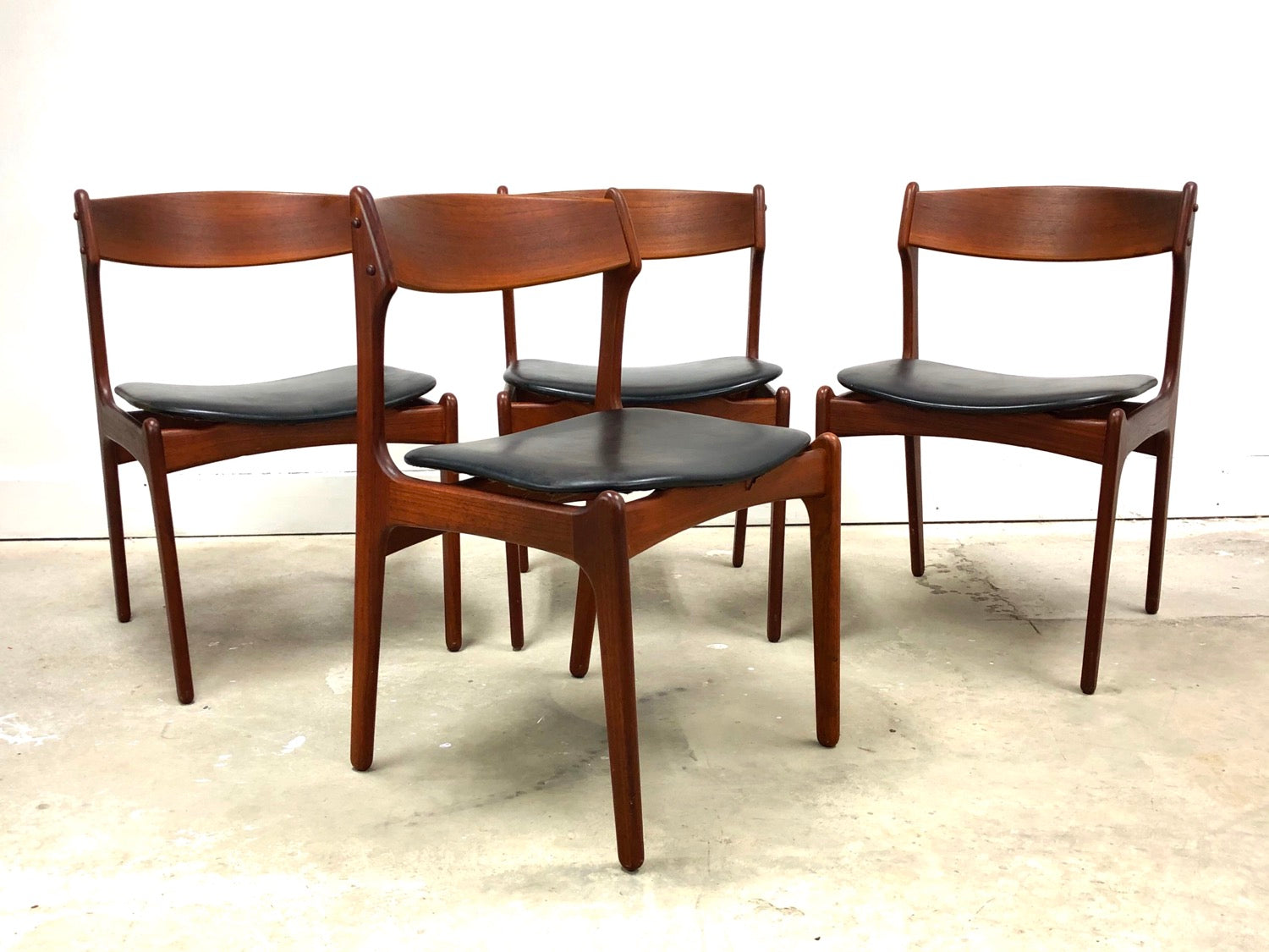Set 4 Danish Modern Model No. 49 Designed By Erik Buch For O.D. Møbler image 0
