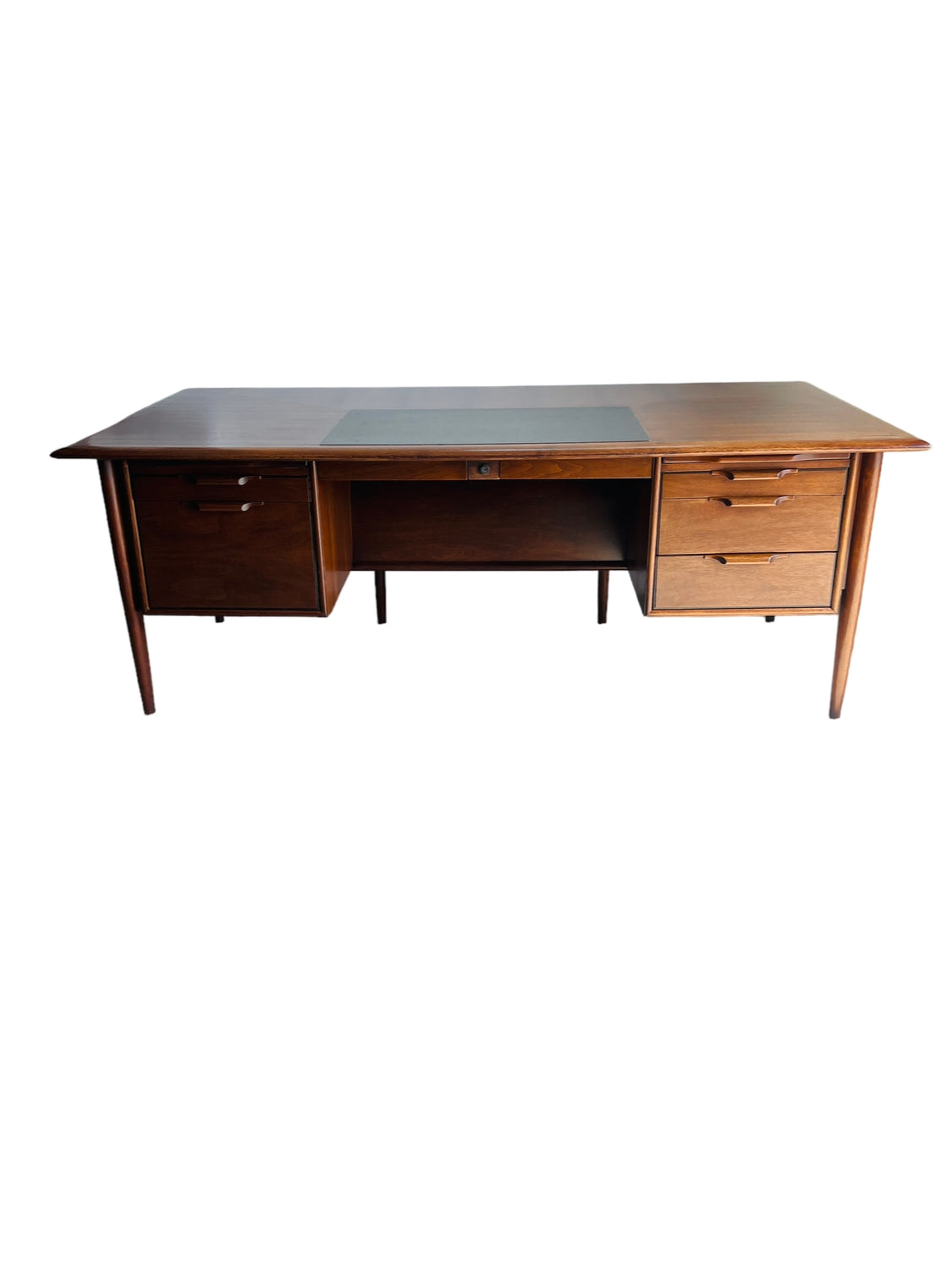 Mid Century Modern Walnut Executive Desk by Castillian Alma image 0