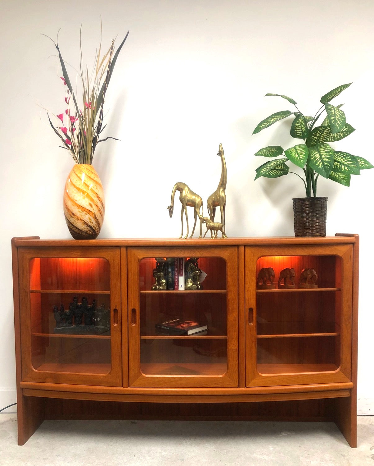 Mid-Century Modern Teak Bookcase with Glass Doors In Style of J.L. Moller image 0