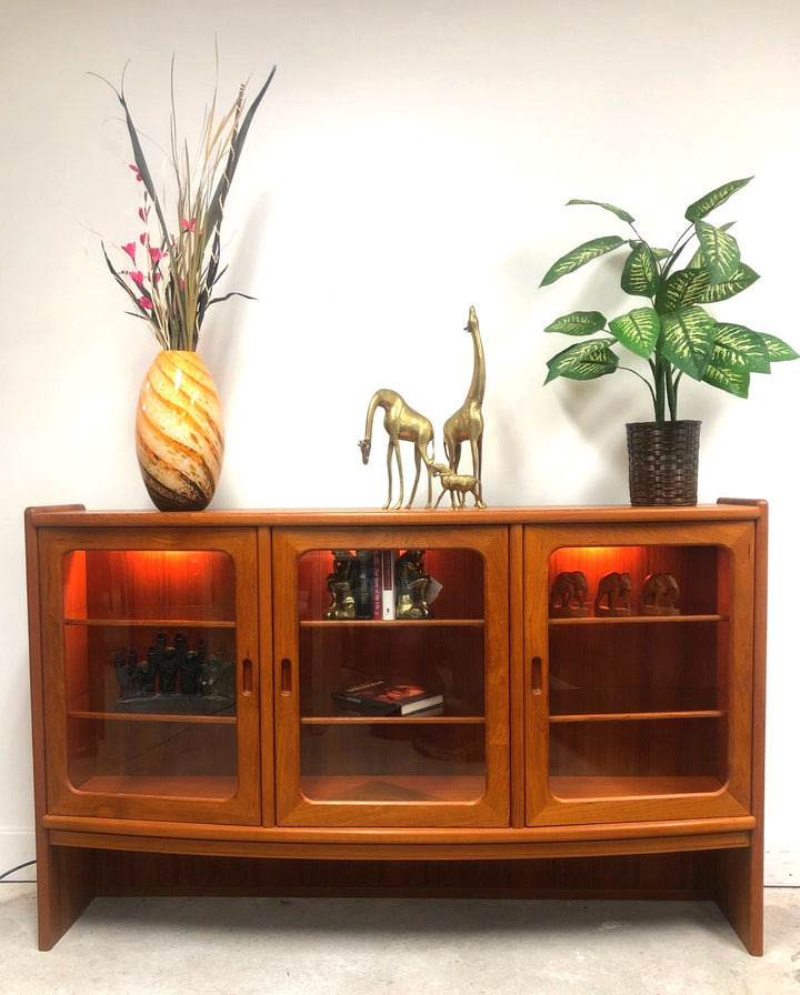 Mid-Century Modern Teak Bookcase with Glass Doors In Style of J.L. Moller image 0