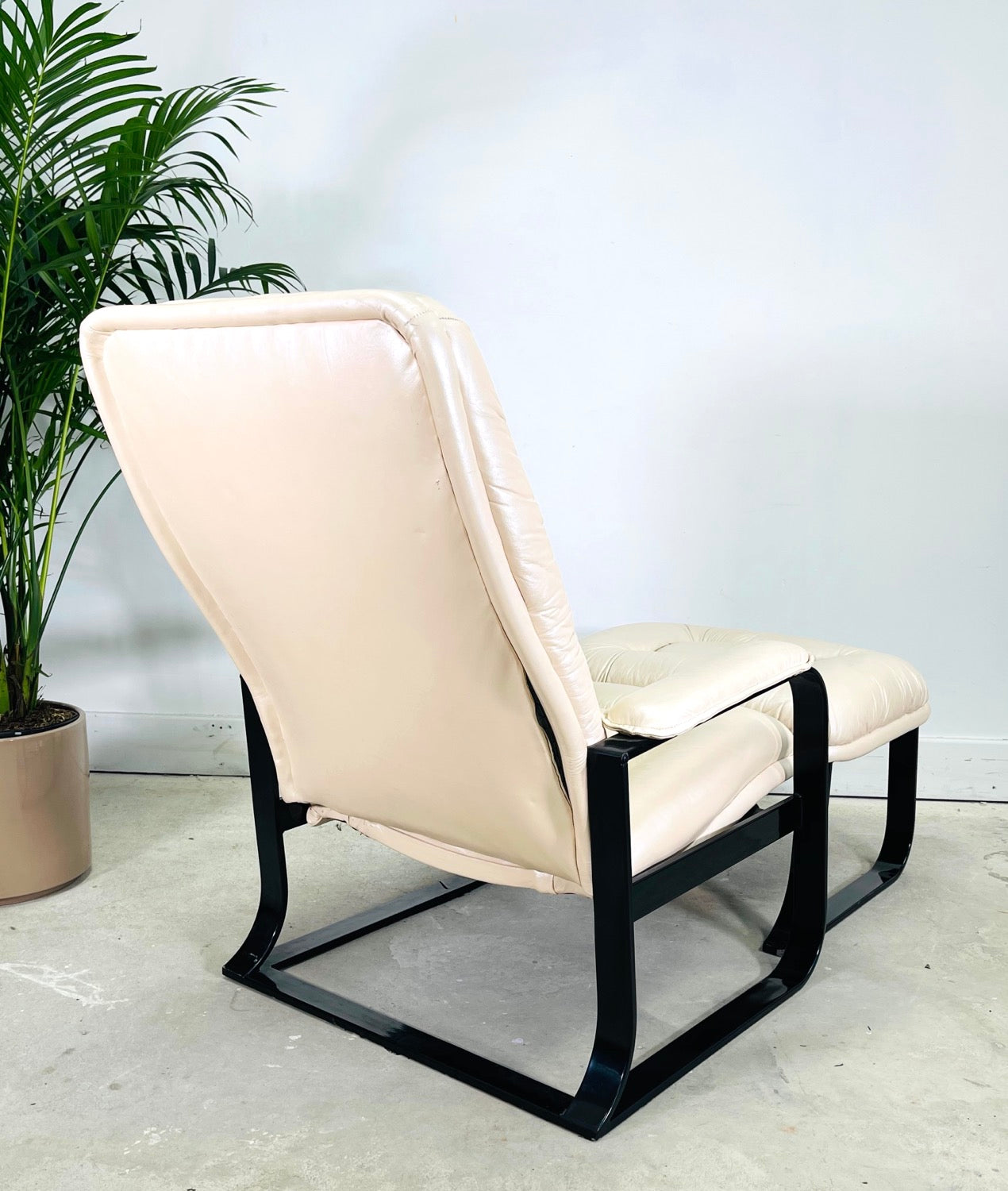 Vintage Leather Recliner & Ottoman  image 3