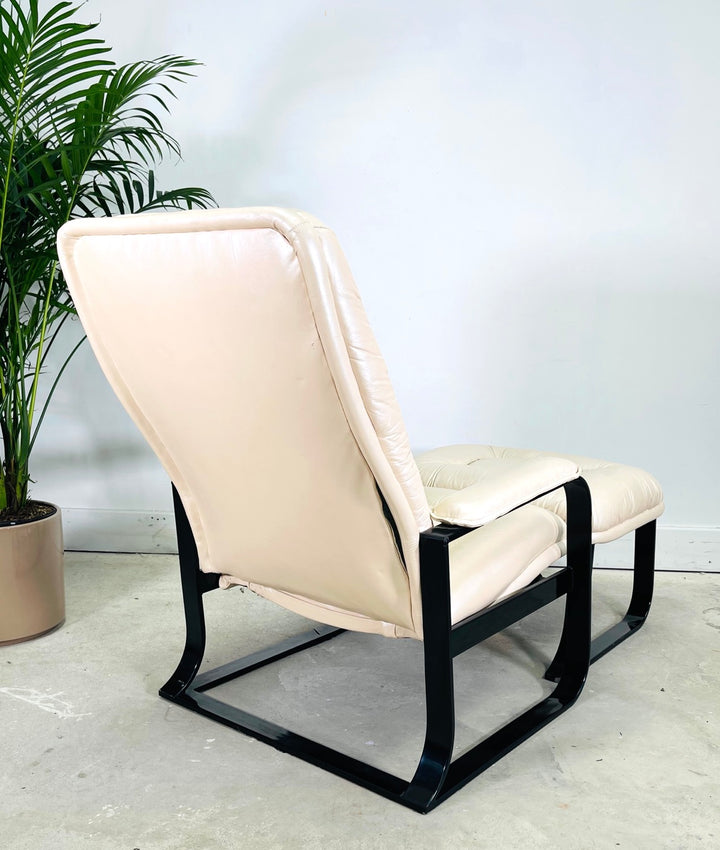 Vintage Leather Recliner & Ottoman  image 3