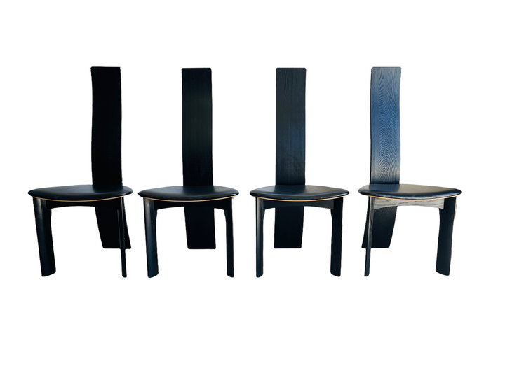 Set 4 Danish Ebonized Dining Chairs Designed by Bob & Dries Van Den Berghe image 0