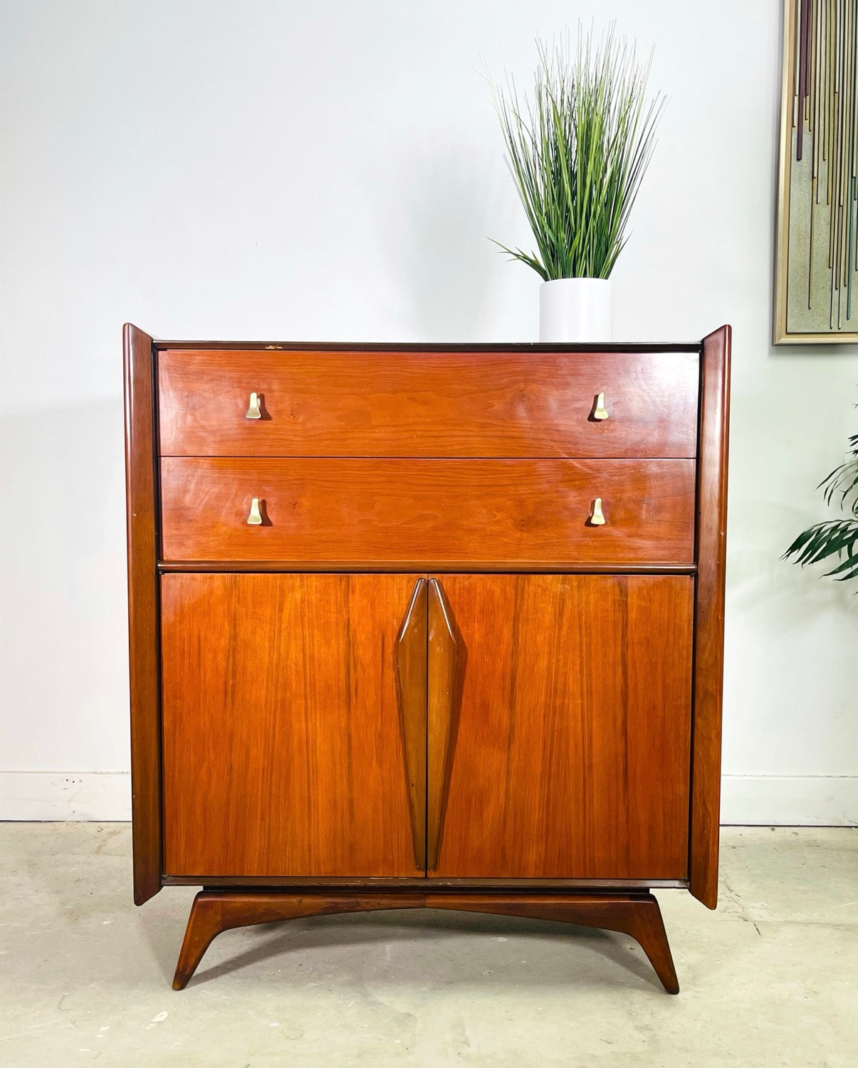 Mid-Century Modern Walnut Tall Highboy Dresser by Genova Furniture Co.  image 1