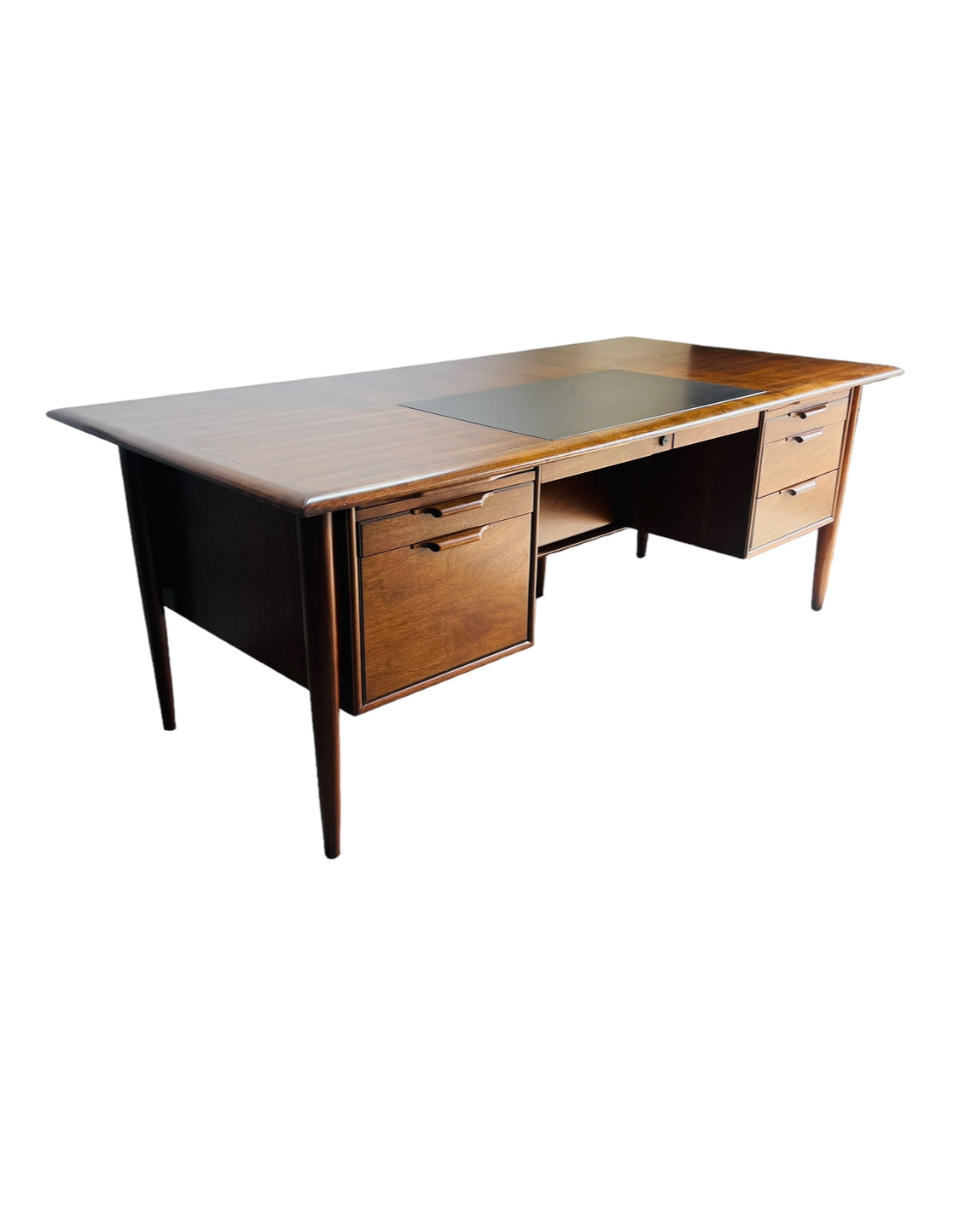 Mid Century Modern Walnut Executive Desk by Castillian Alma image 1