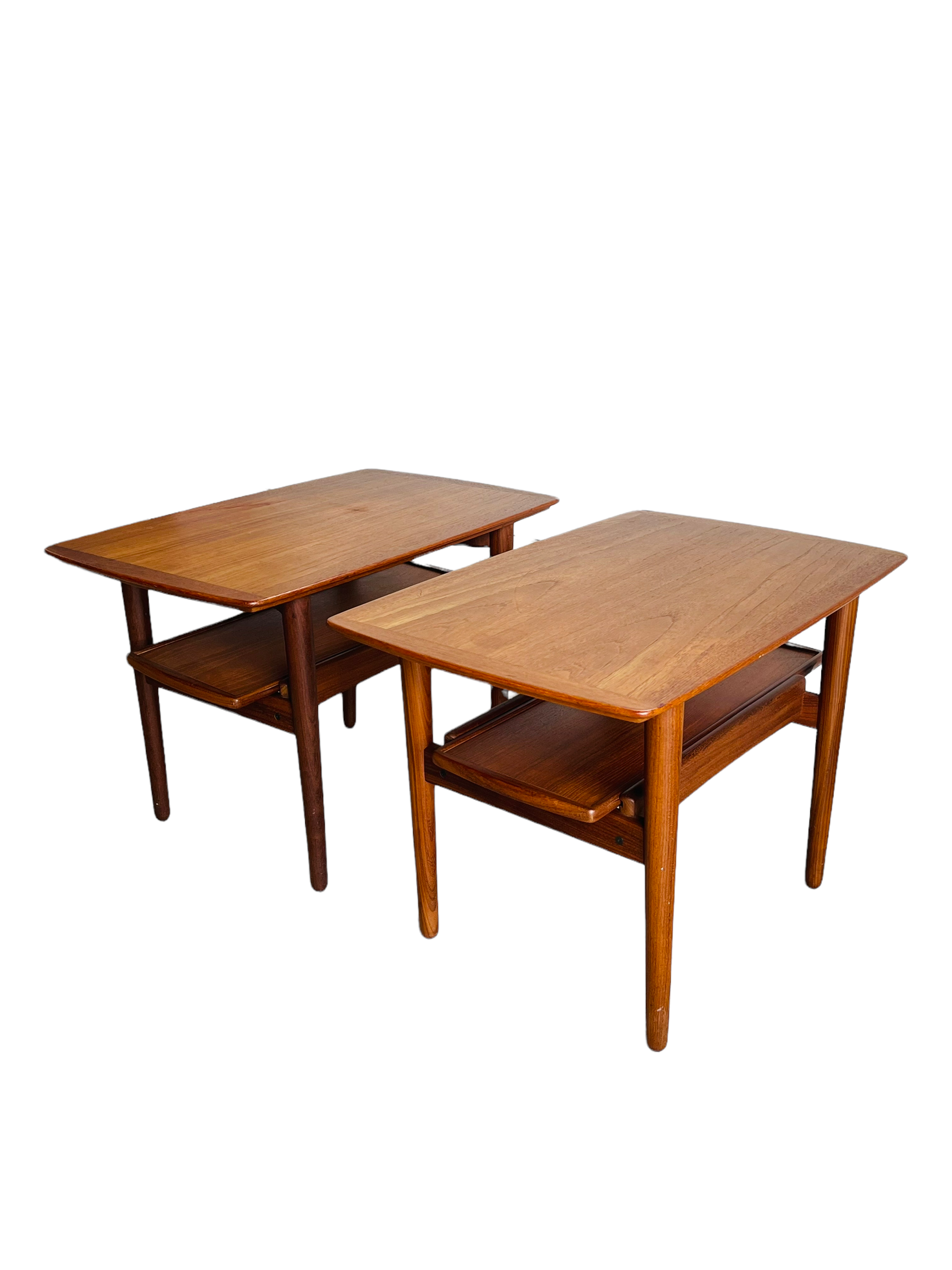 Pair Danish Modern Teak End Tables by Bramin Mobler image 11