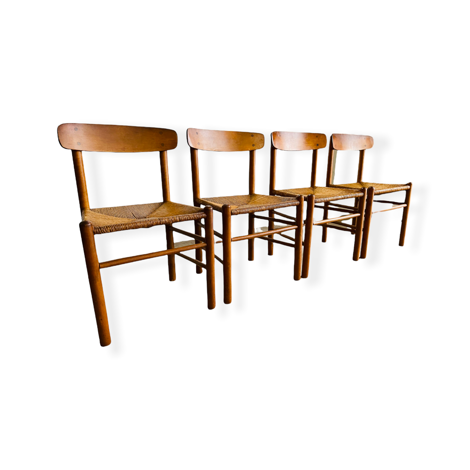 Set 4 Danish Modern Børge Mogensen Dining Chairs Model 'J39' image 0