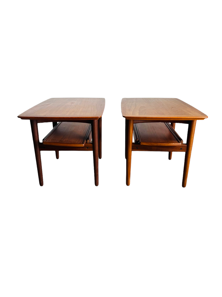 Pair Danish Modern Teak End Tables by Bramin Mobler image 9