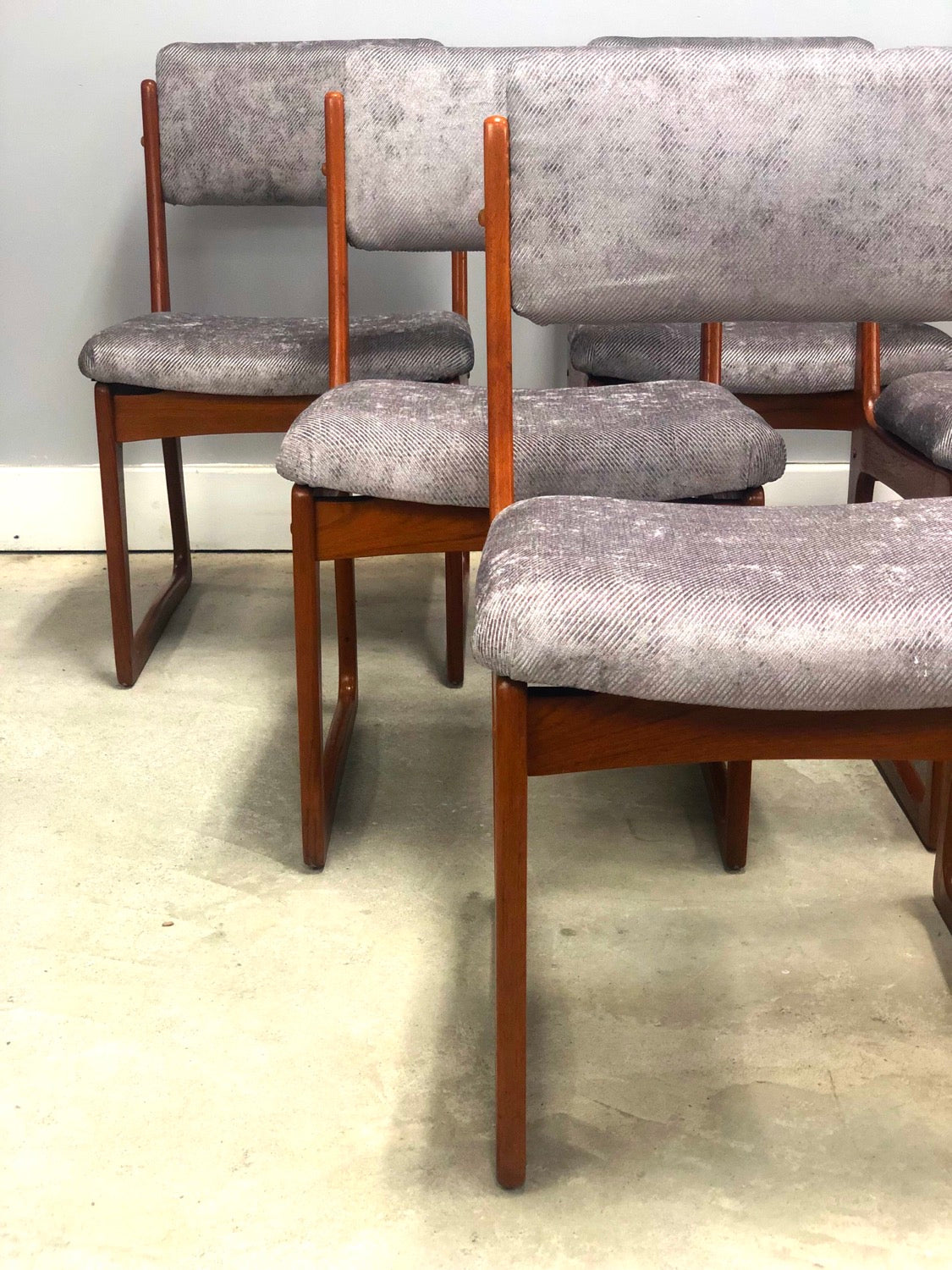 Set of 6 Danish Modern Sculptured Teak Dining Chairs image 2