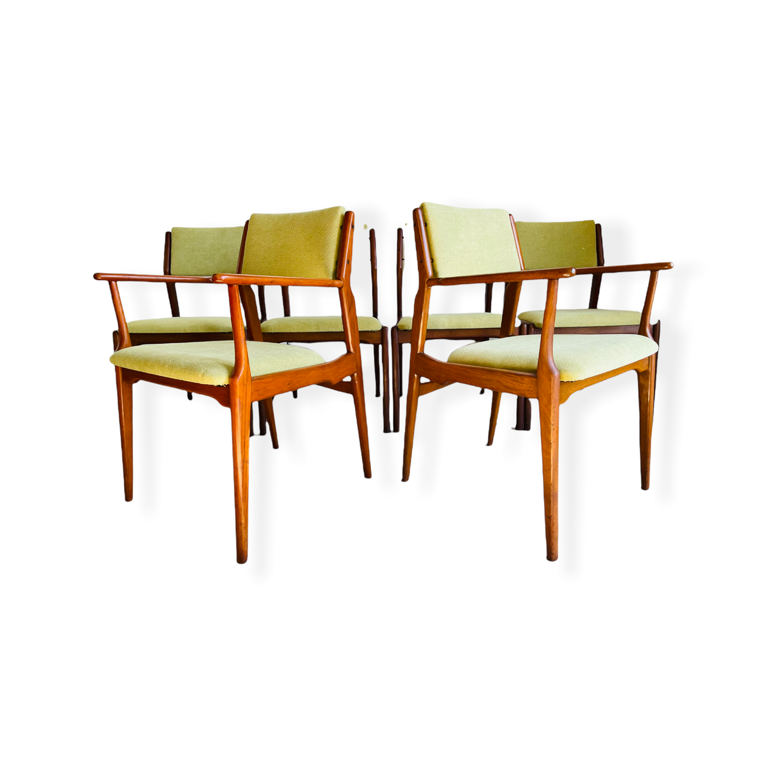 Set 6 Mid-Century Modern Walnut Dining Chairs image 1