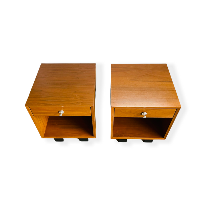 Pair George Nelson Walnut Nightstands for Herman Miller image 4