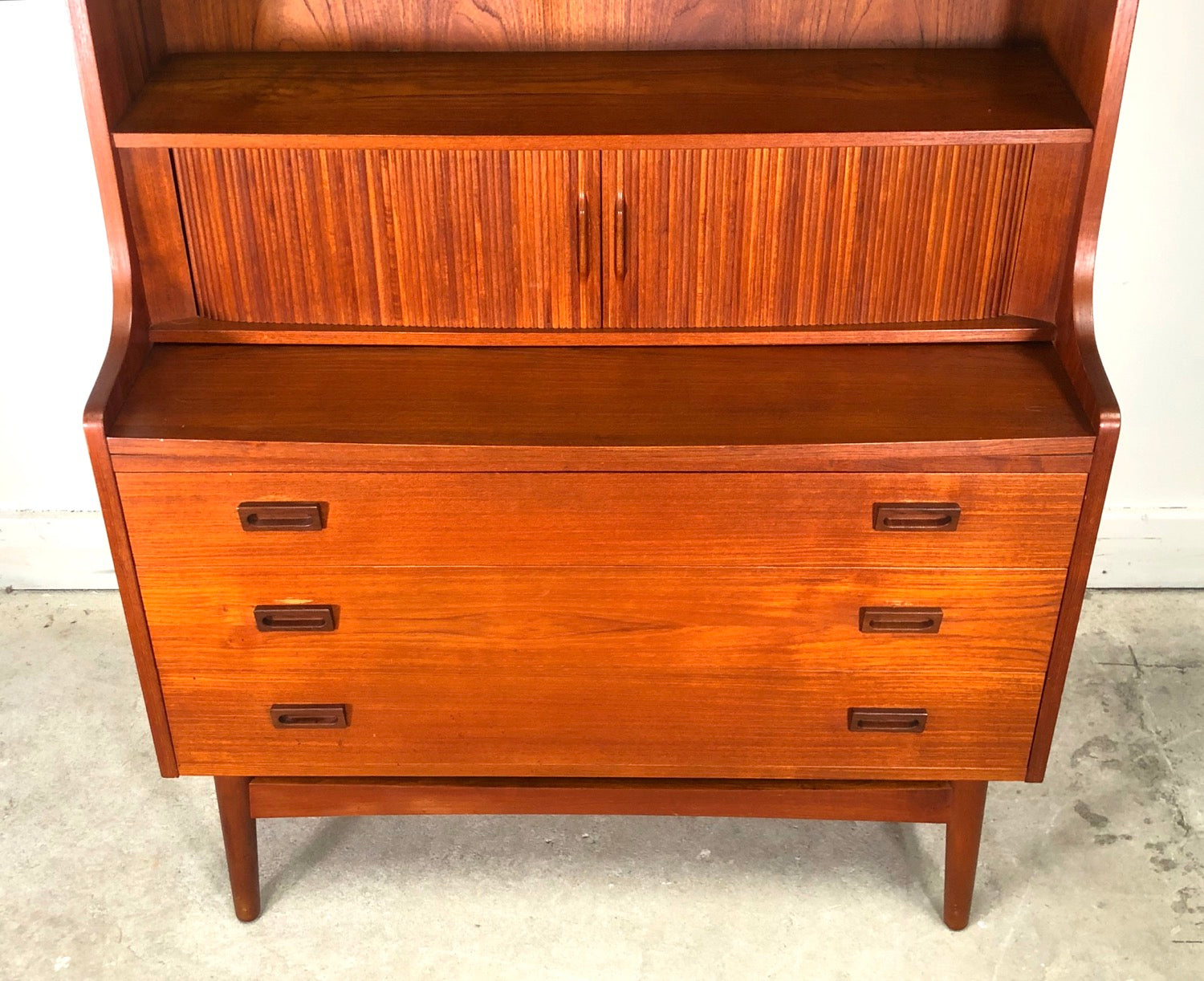 Mid-Century Danish Modern Teak Secretary Desk & Bookcase By Bornholms image 4