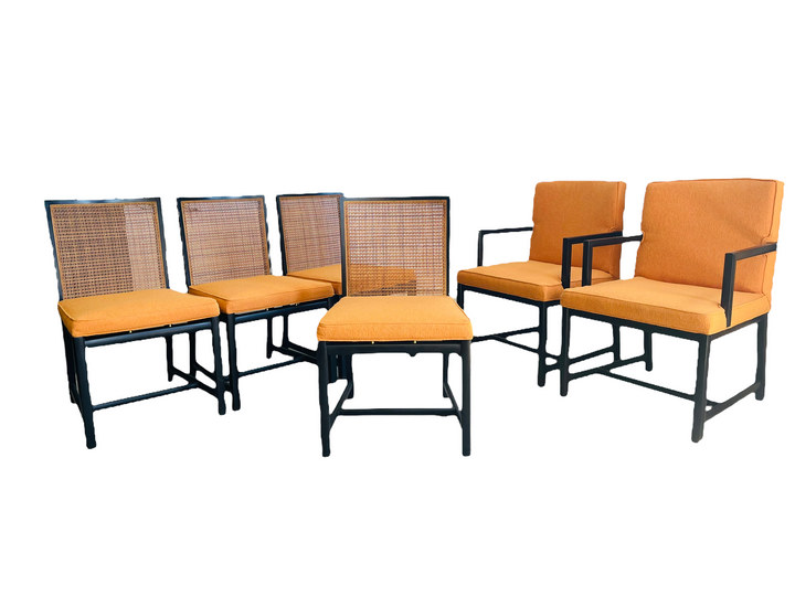 Rare Set 6 Cane Dining Chairs by Michael Taylor Circa 1960 image 0
