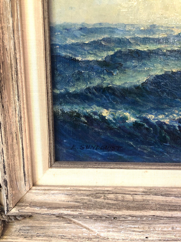 Nautical Scene Oil on Canvas  image 4