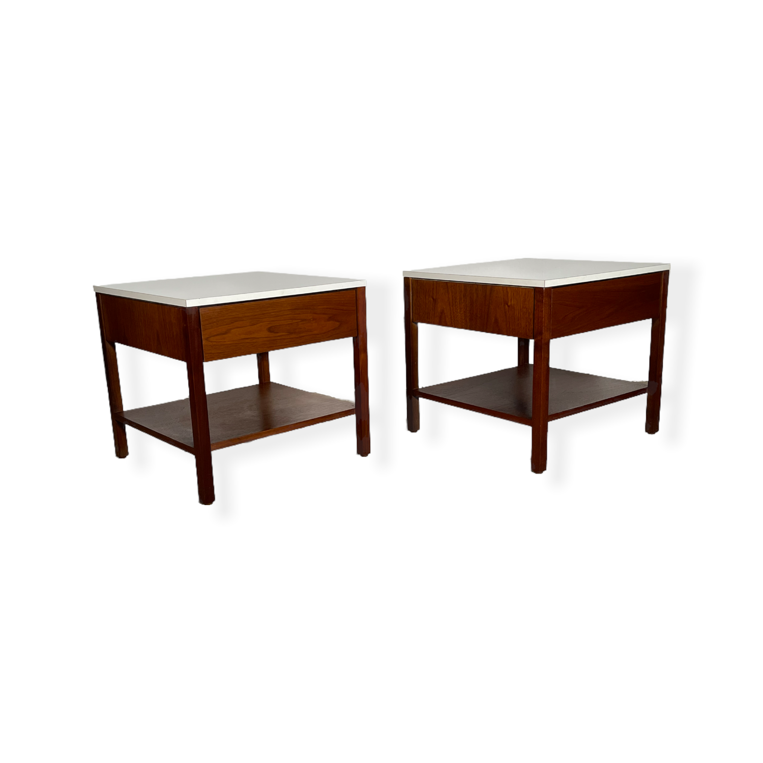 Pair Florence Knoll Walnut Nightstands  image 0