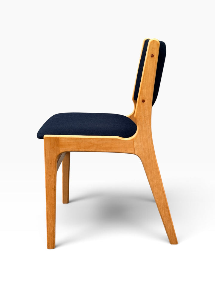 Beech dining chair, side profile
