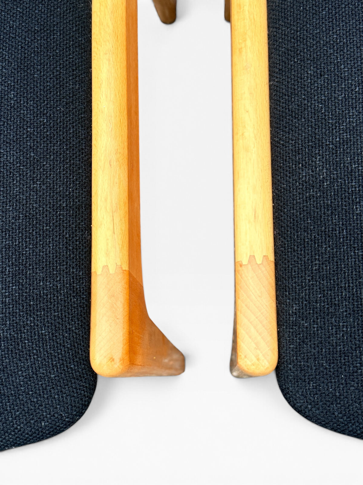 Close-up of beech leg joinery