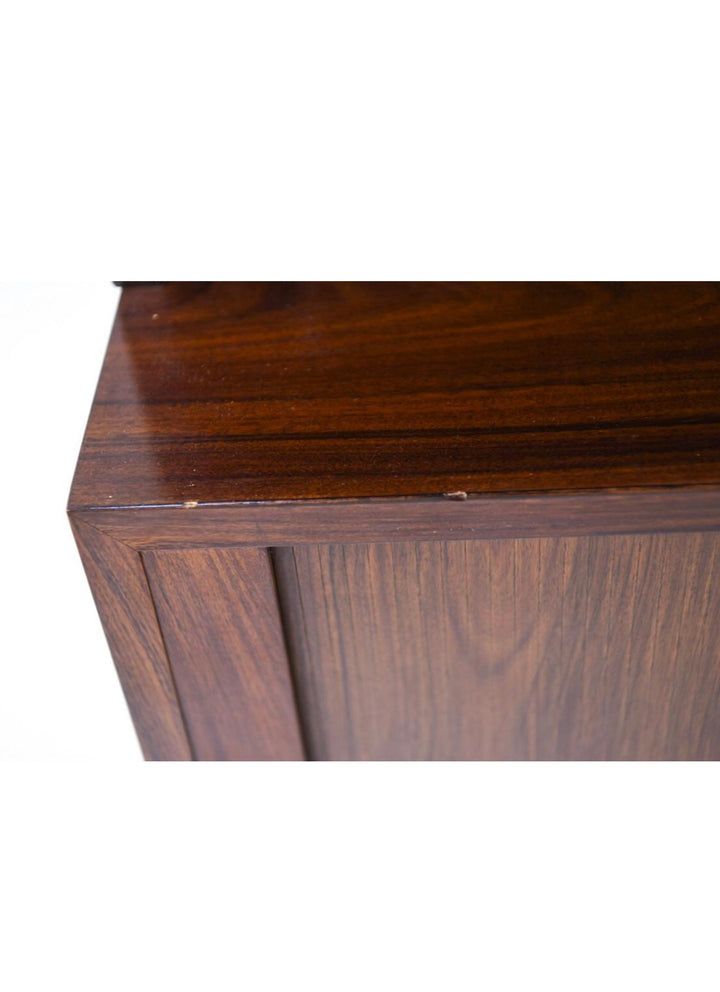 Mid-Century Danish Modern Rosewood Tambour Door Boocase Hutch By Hundevad image 6