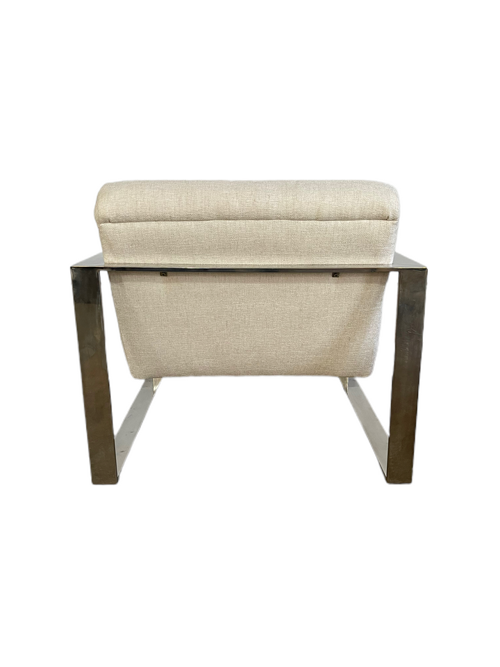 Mid-Century Modern Chrome Lounge Chair & Ottoman  image 8