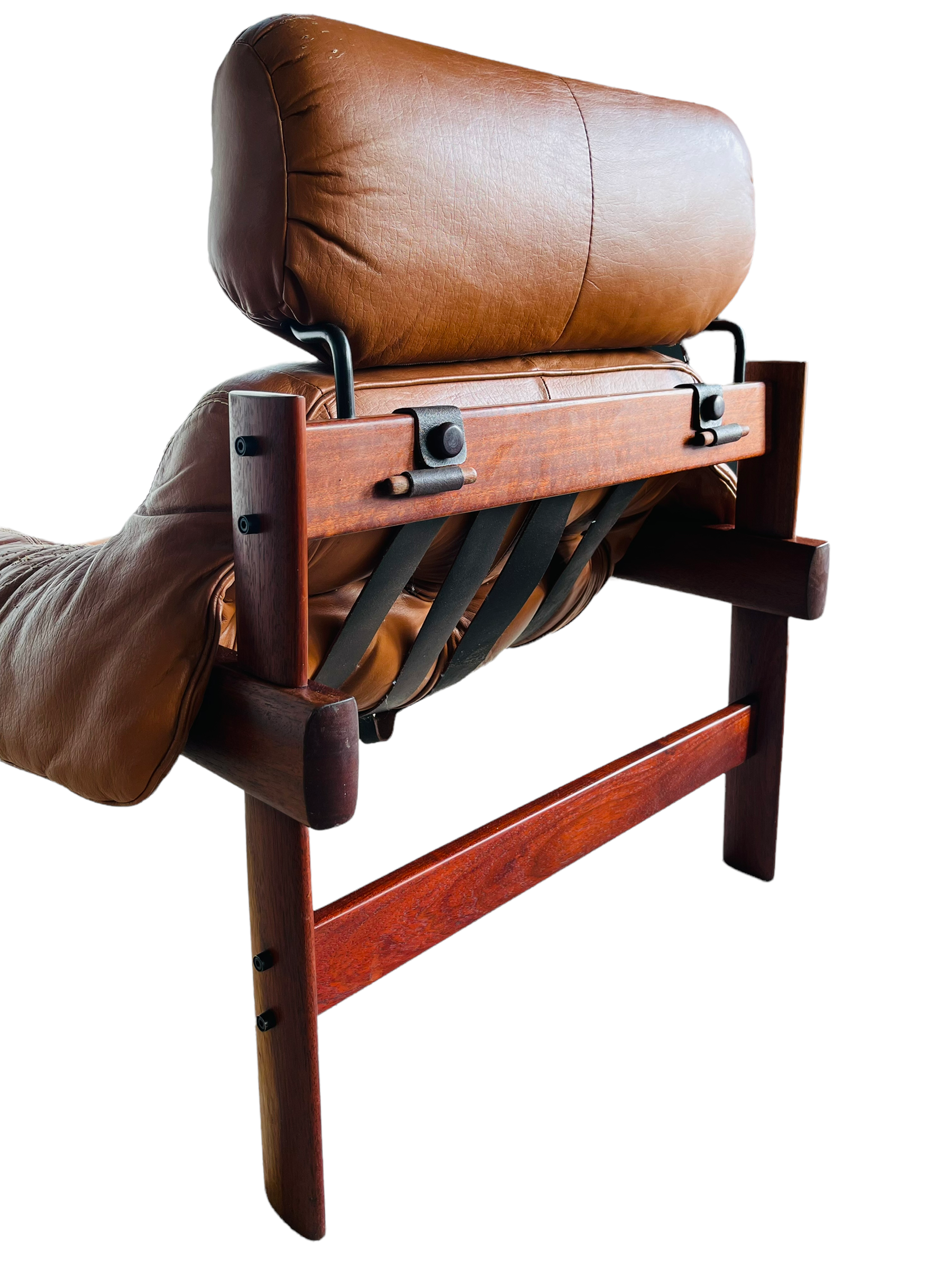 1970s Brazilian Rosewood Percival Lafer Leather Lounge Chair & Ottoman  image 8