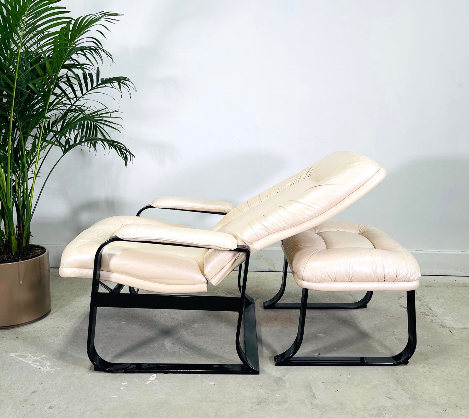 Vintage Leather Recliner & Ottoman  image 2