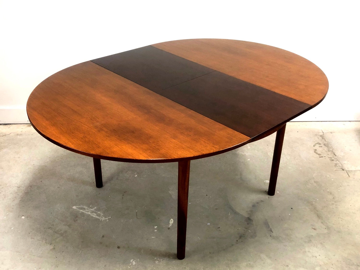 Mid-Century Modern Round Walnut Table W/ Set 4 Chairs image 5